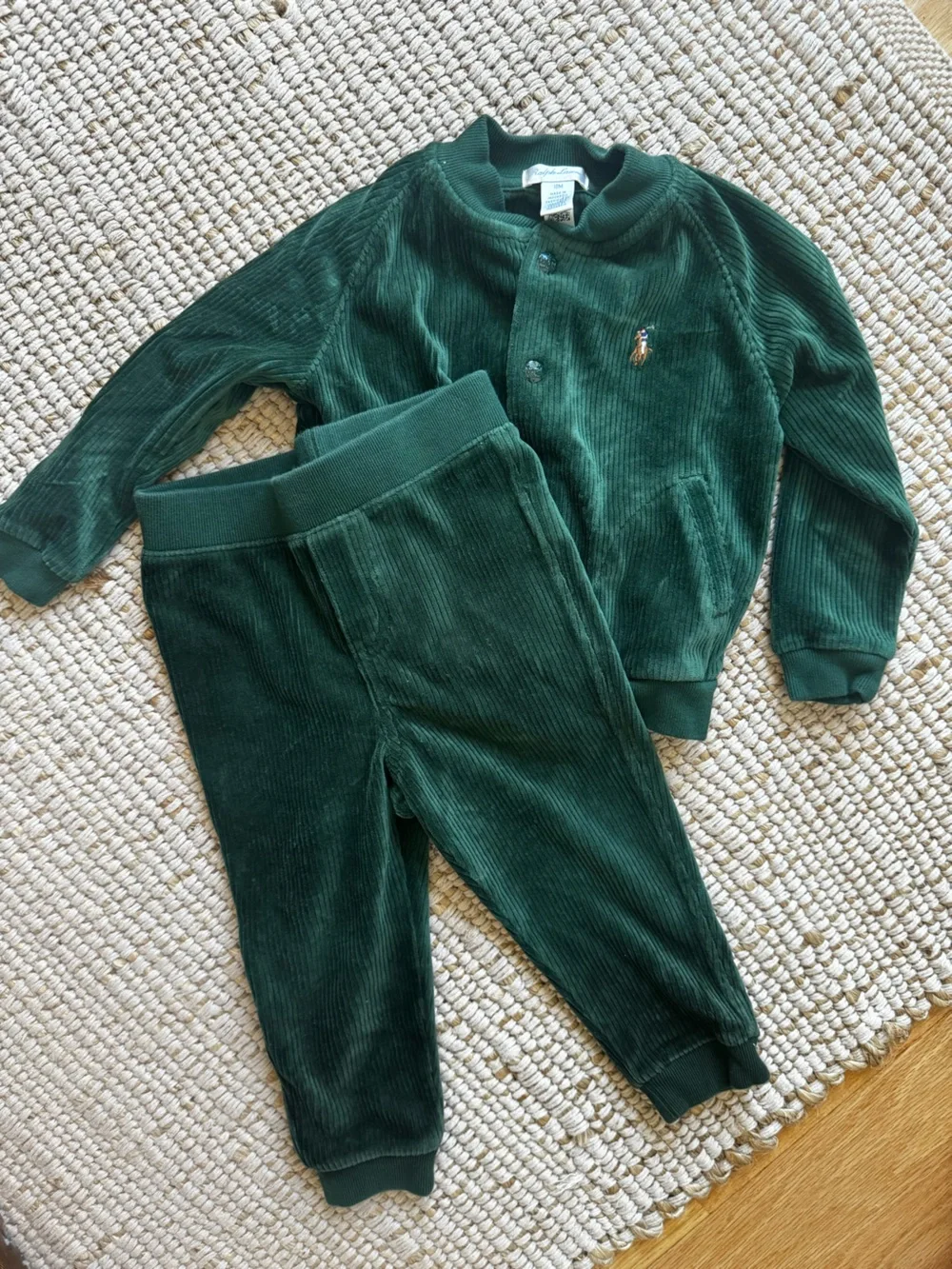 Ralph Lauren Kids Green Corduroy Matching Set